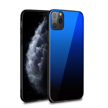 FOSO Gradient Toughened Glass Back Cover Case for Apple iPhone 11 Pro (Space Black)