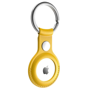 KAPAVER Leather Case for Apple AirTags-(2021) - Yellow