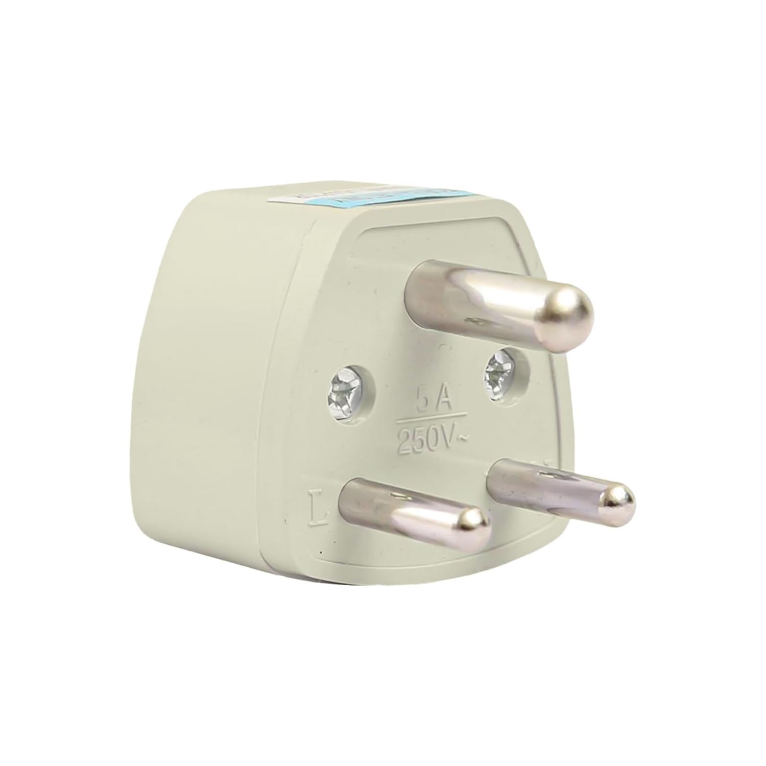 FOSO Travel Adapter Plug - Type D, 3-Round Pin Converter Socket (for L