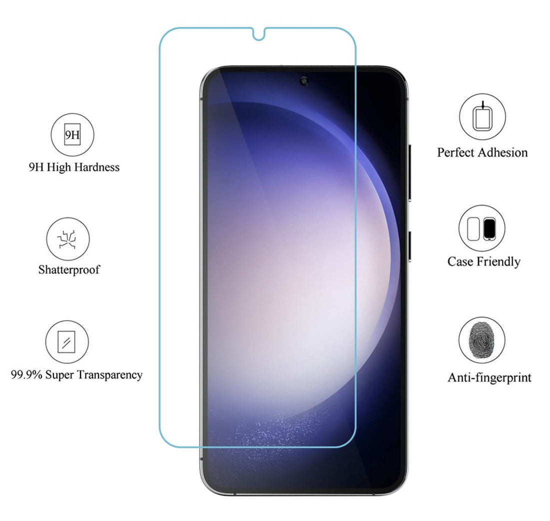 Galaxy S23 Plus Tempered Glass Screen Protector Guard | EZ FIT - 2 Pack