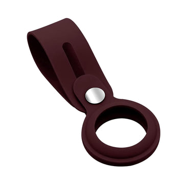 Apple Airtags-(2021) (FOSO) Silicone Loop Case - Wine Red