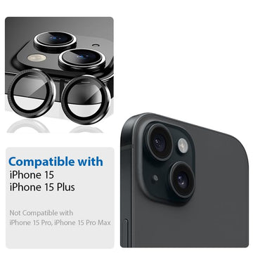 Camera Lens Protector GT Series Easy Do for iPhone 15 / iPhone 15 Plus  (Black) - 2 Pack