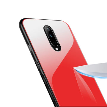 Foso  Gradient Toughened Glass Back Cover Case for OnePlus 7 Pro / 1+7 Pro (Red)