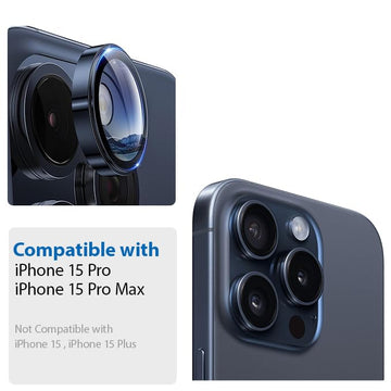 Camera Lens Protector GT Series Easy Do for iPhone 15 Pro / iPhone 15 Pro Max (Blue) - 2 Pack