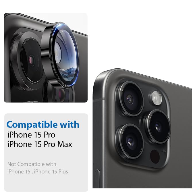 Camera Lens Protector GT Series Easy Do for iPhone 15 Pro / iPhone 15 Pro Max (Gray) - 2 Pack