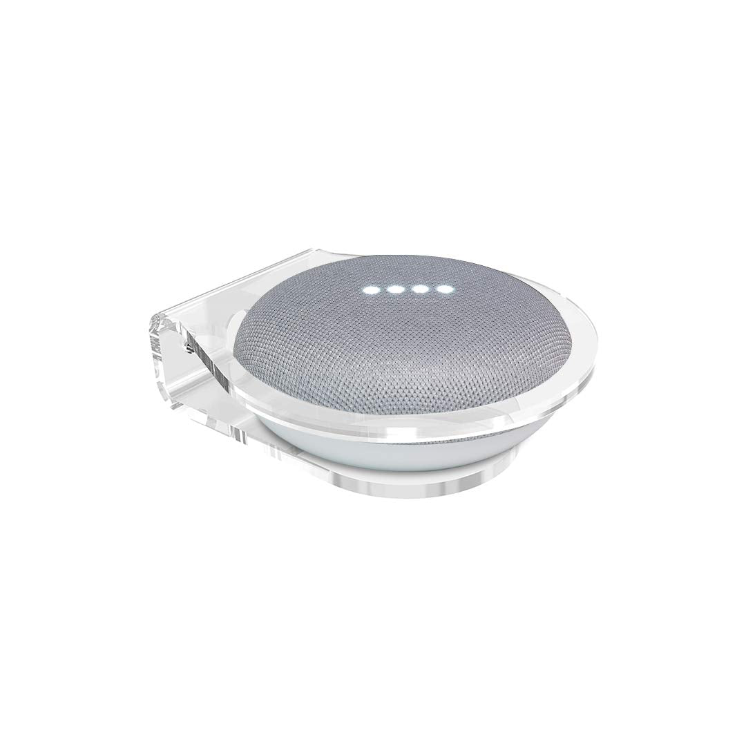 Foso Wall Mount for Google Nest Mini, Alexa Echo Dot 3rd, 4th Gen with and Without LED Clock, Apple Mini Pod Speaker Stand Holder for Smart Speakers, Built-in Cable (Speaker not Included)