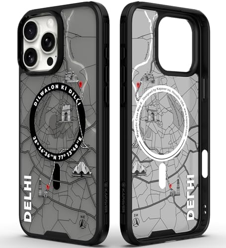 iPhone 16 Pro Max Back Cover Case | GPS Edition (Delhi) Mag X - Black