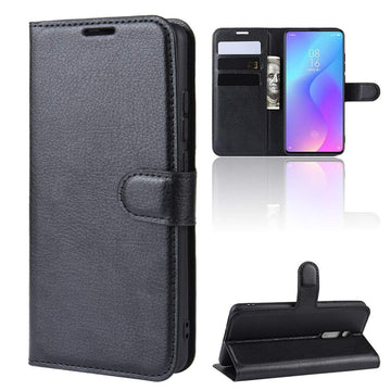 Foso PU Leather Wallet Flip Cover Protective with Card Holder Back Cover Case for Xiaomi Redmi K20 / Redmi K20 Pro (Black)