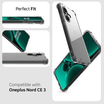 Foso Anti Shock Proof Back Cover Case for OnePlus Nord CE 3 (PC+TPU | Clear)