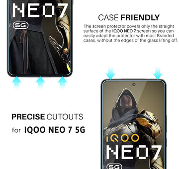 iQOO Neo 7 / 7 Pro / iQOO 9T / 11 Tempered and Screen Protector Guard GLaS HD - 2 Pack