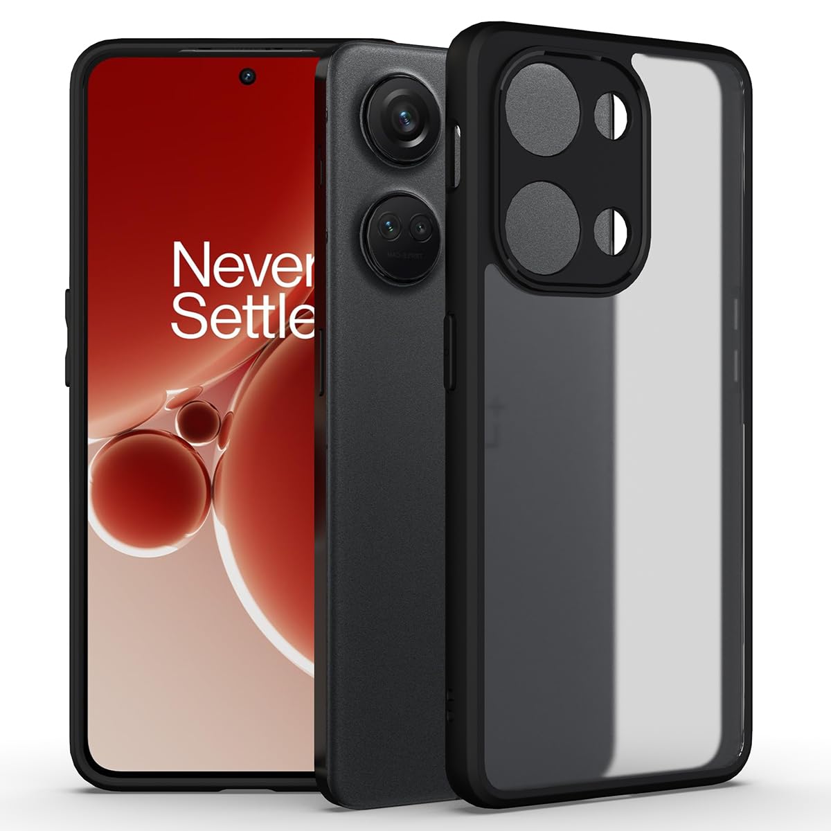 OnePlus Nord 3 (FOSO) Skin Shock Proof Back Cover Case | TPU+PC) - Matte Black