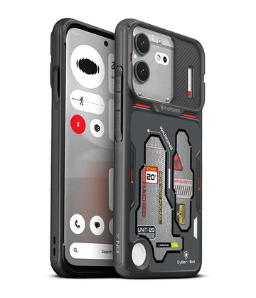 Nothing Phone 4b Back Cover Case | CyBer-Bot Edition iON-X - Smoke Black