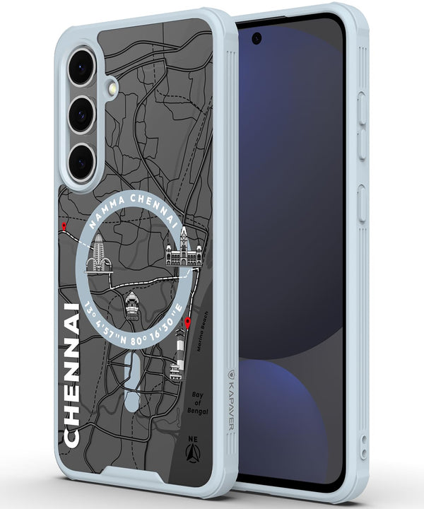 Samsung Galaxy S24 FE Back Cover Case | GPS Edition (Namma-Chennai) Mag X - Gray