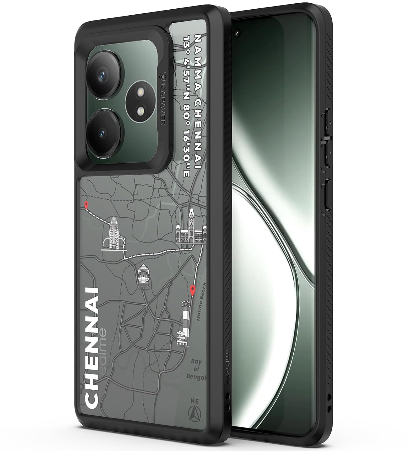 Realme GT 6 / GT 6T Back Cover Case | GPS Edition (Namma-Chennai) Impulse - Black