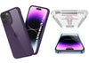 KAPAVER® Ice Crystal Slim Cover + Tempered Glass For iPhone 14 Pro Max (Matte Purple Case with 2 Glasses)