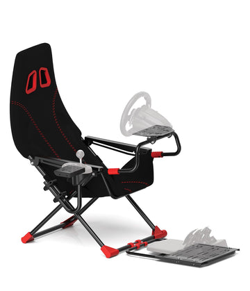 KAPAVER HaloGT-F1 foldable racing wheel stand with bucket seat, portable & adjustable sim cockpit | Black