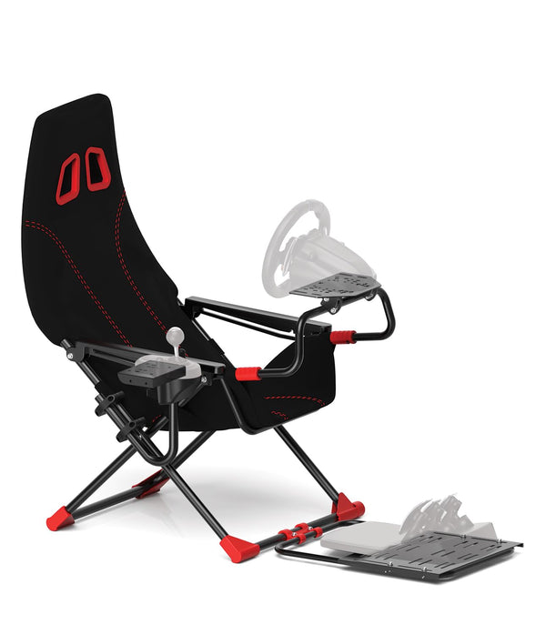 KAPAVER HaloGT-F1 foldable racing wheel stand with bucket seat, portable & adjustable sim cockpit | Black