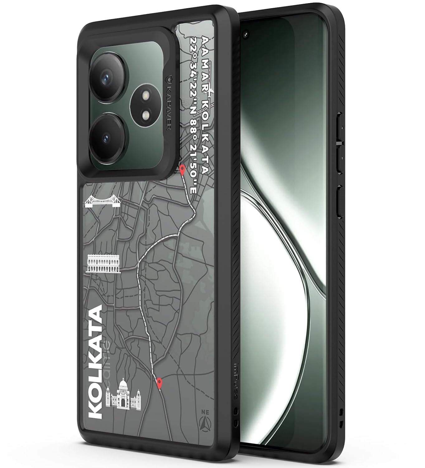 Realme GT 6 / GT 6T Back Cover Case | GPS Edition (Kolkata) Impulse - Black