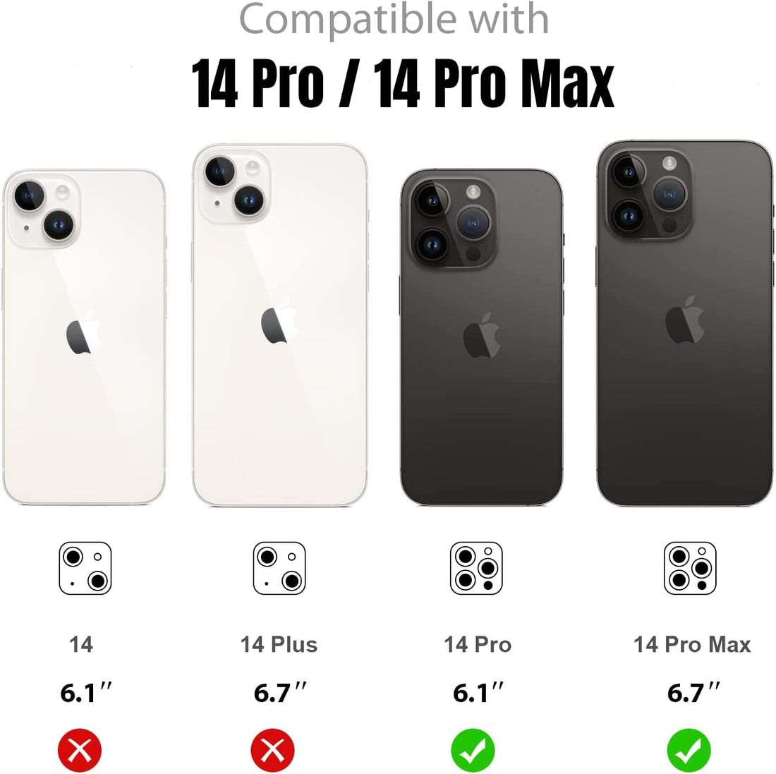 Camera Lens Protector for iPhone 14 Pro / 14 Pro Max (Silver)
