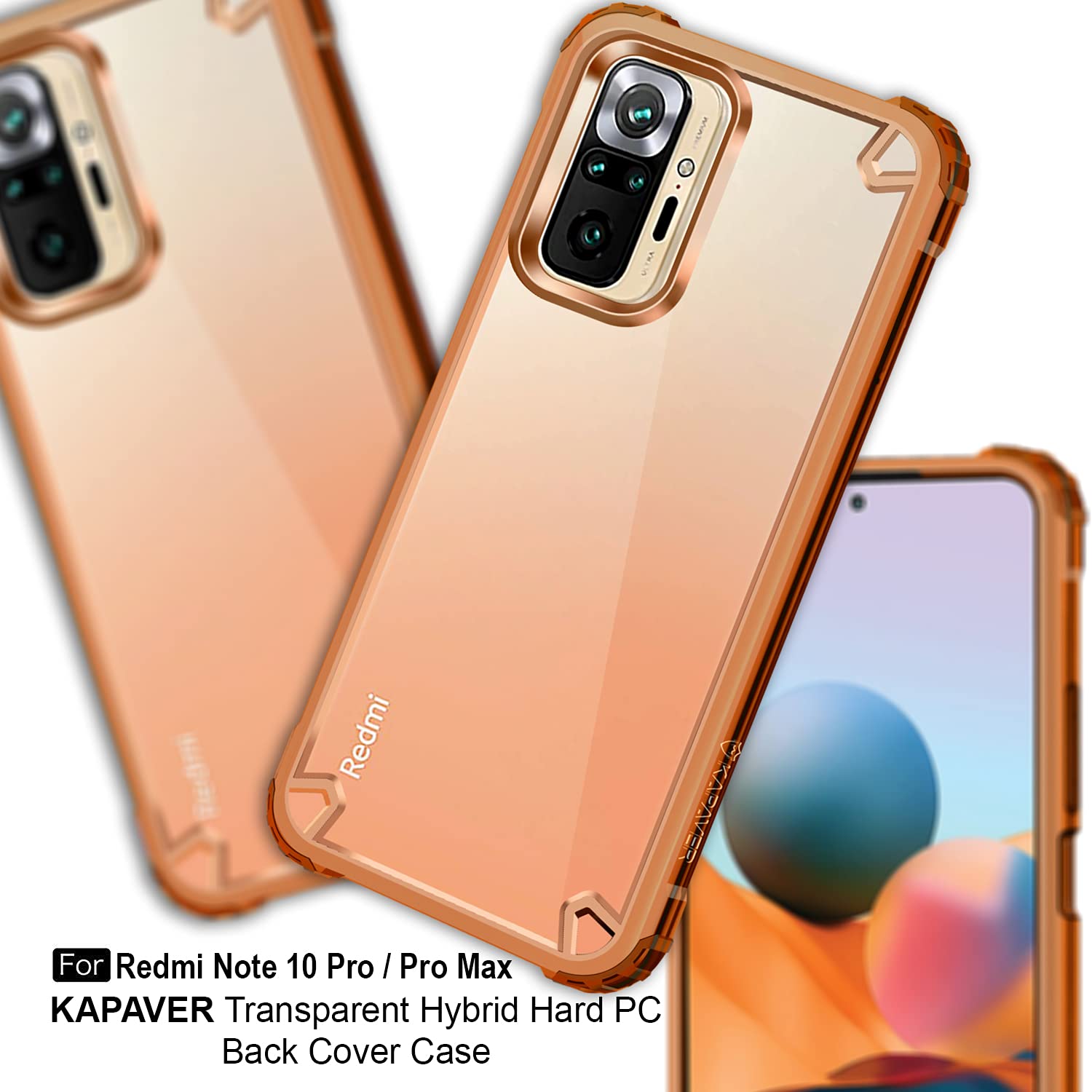 Ringke Fusion-X Case Compatible with Xiaomi Redmi Note 10 Pro/Redmi Note 10  Pro Max, Clear Hard Back with Shockproof TPU Bumper Cover - Black