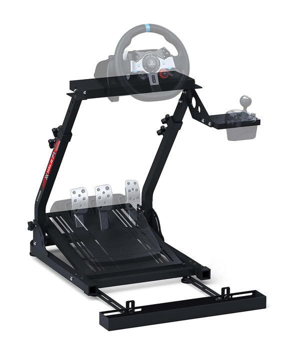 KAPAVER Halo-F1 Racing Wheel Floor Stand With Portable & Adjustable Sim Cockpit | Black