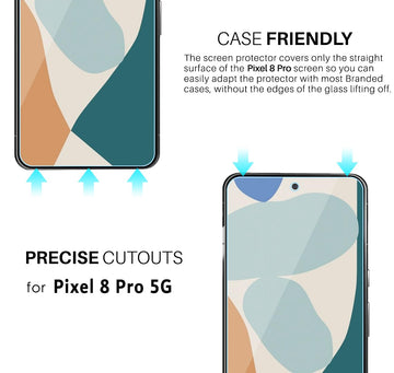 Google Pixel 8 Pro Tempered Glass Screen Guard - 2 PACK