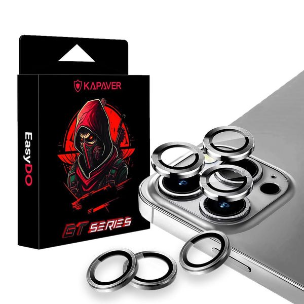 iPhone 15 Pro / iPhone 15 Pro Max  Camera Lens Protector | GT Series [Easy Do] - 2 Pack (Gray)