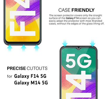 Galaxy F14 / Galaxy M14 Tempered Screen Protector GLaS HD - 2 Pack