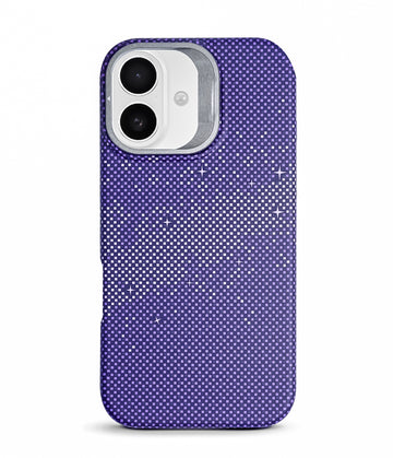 iPhone 16 Back Cover Case | Carbon Fiber Kickstand Mag-X - Galaxy Purple