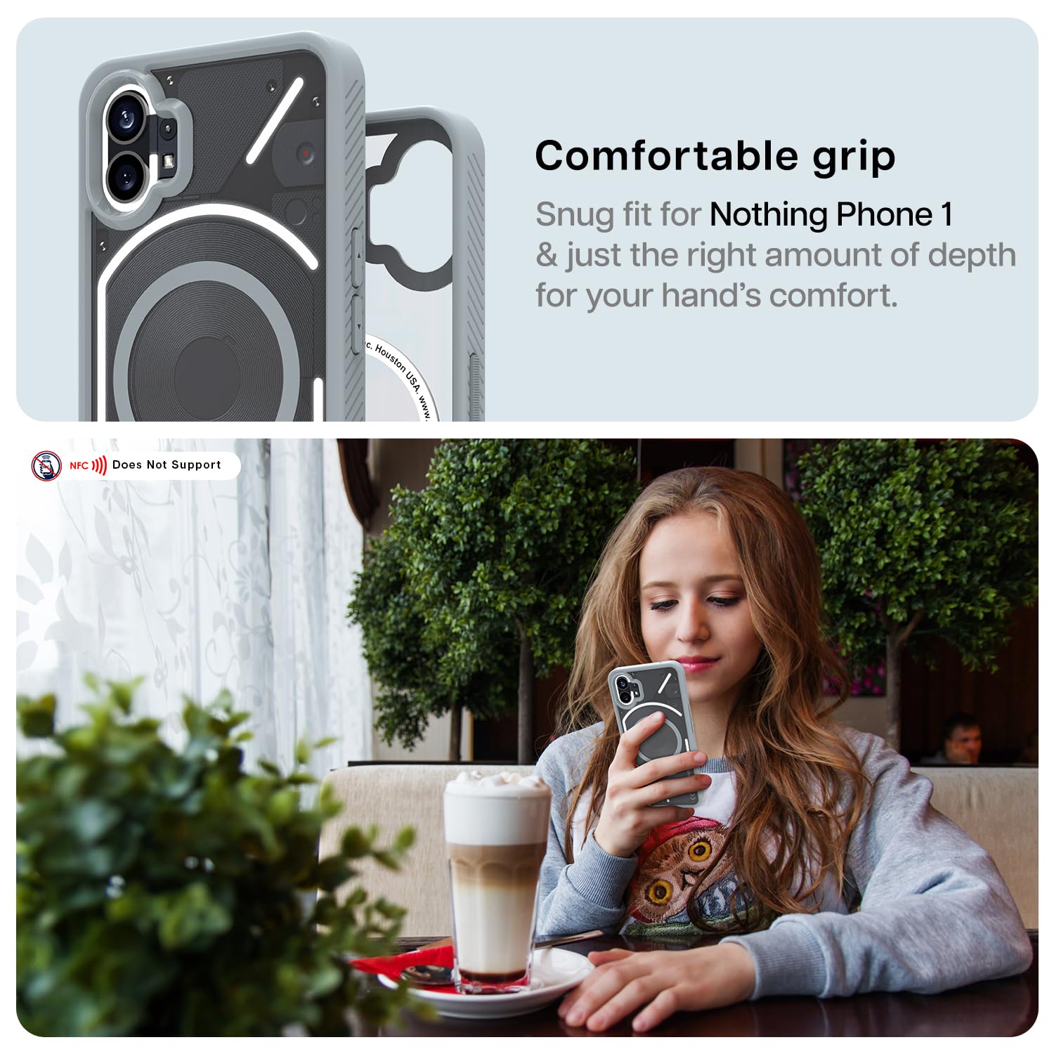 Best Nothing Phone 1 Back Cover Case (Magsafe Support) | Mag X - Gray