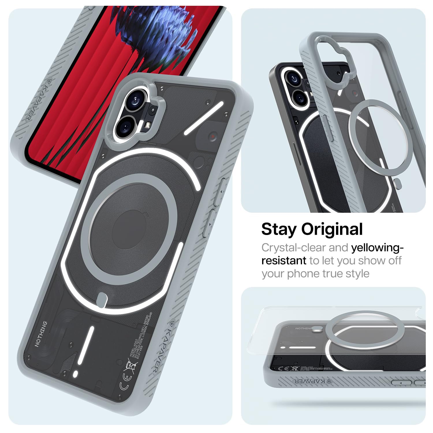 Best Nothing Phone 1 Back Cover Case (Magsafe Support) | Mag X - Gray