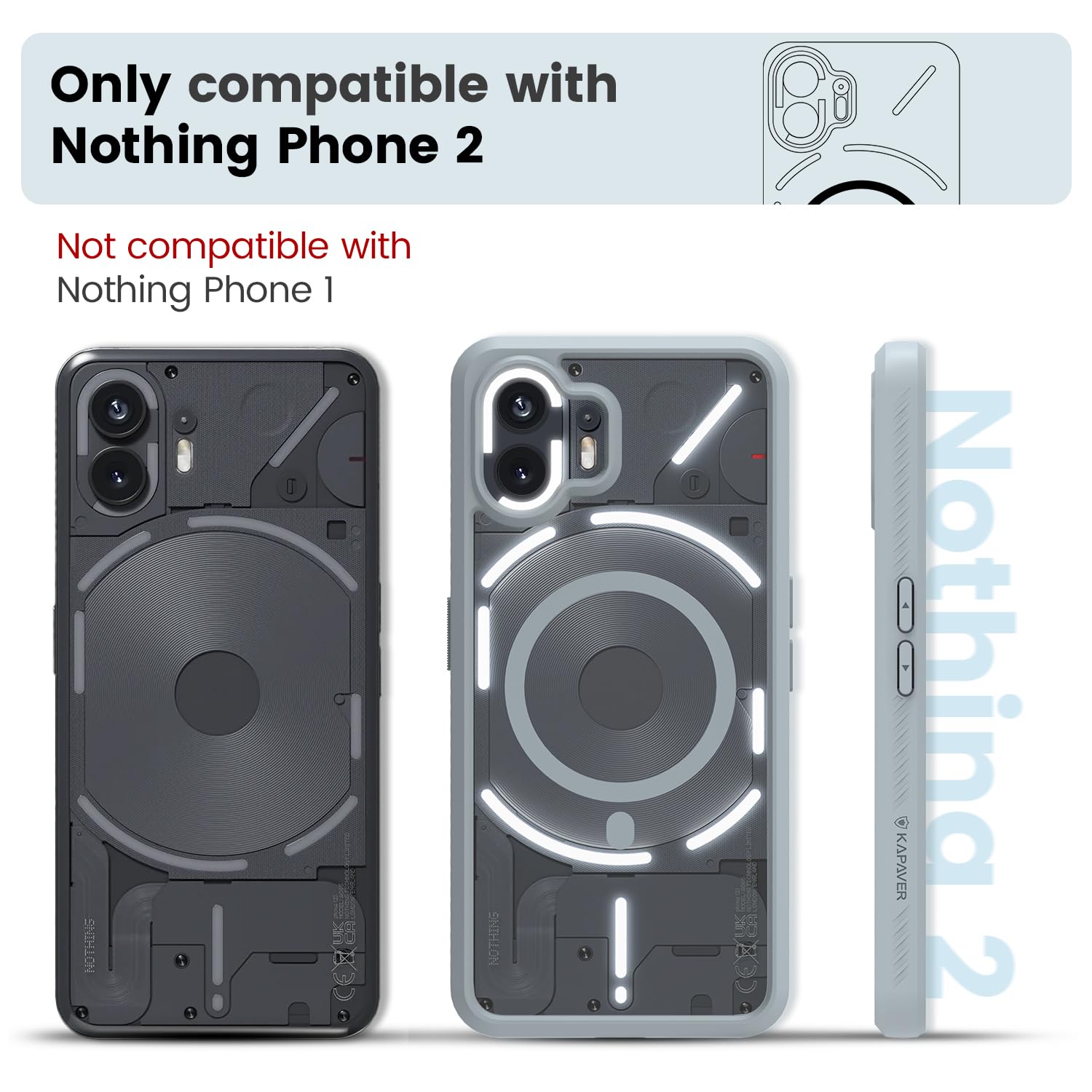 Buy Nothing Phone 2 Back Cover Case Magsafe Support Mag X Gray buy-nothing-phone-2-back-cover-case-magsafe-support-mag-x-gray