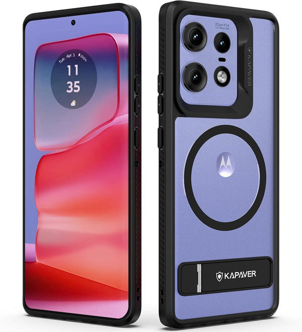 Moto Edge 50 Pro Back Cover Case | Mag X With Kick Stand - Black