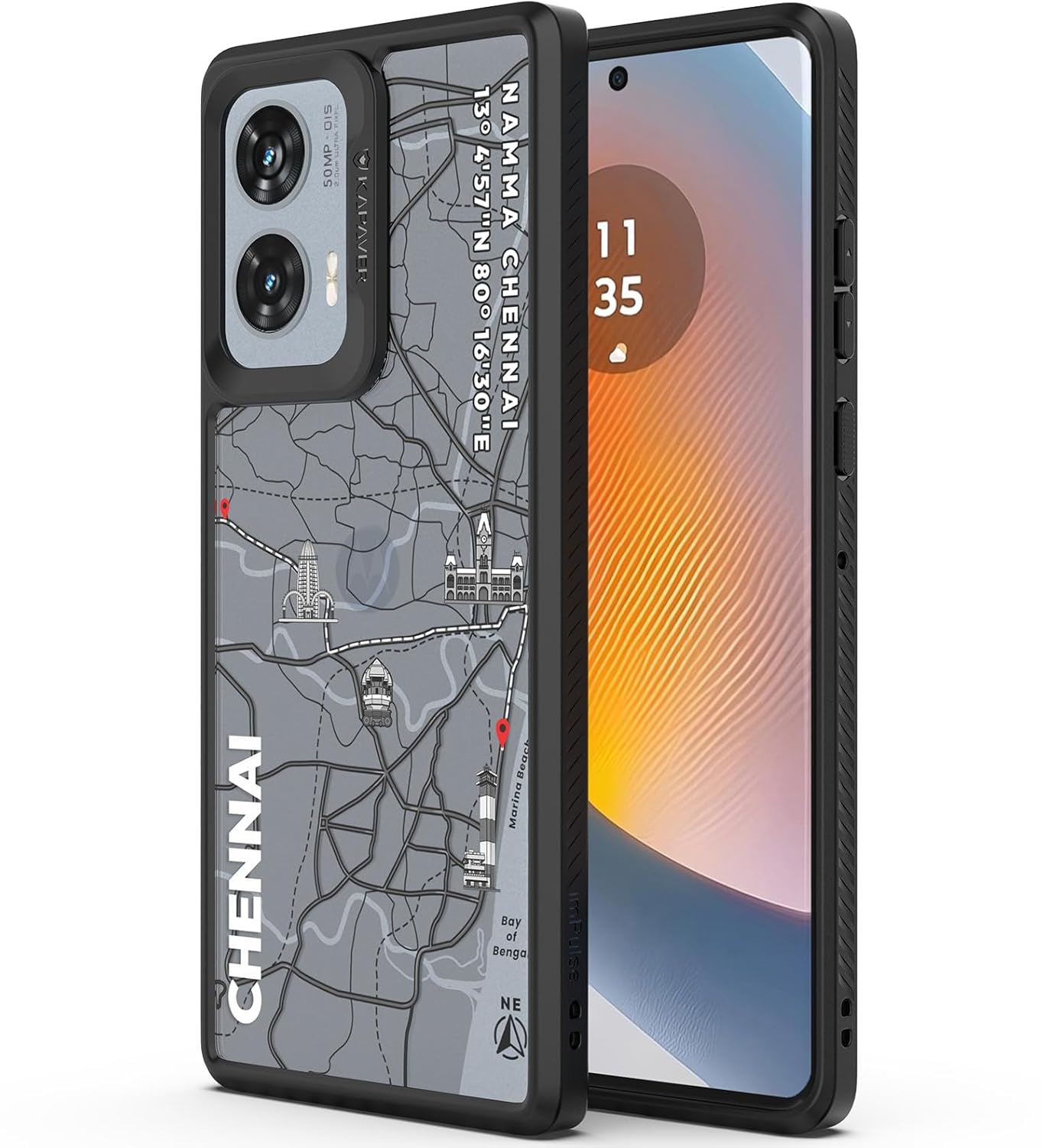 Moto Edge 50 Fusion Back Cover Case | GPS Edition (Namma-Chennai) Impulse - Black