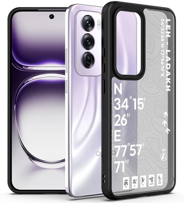 KAPAVER GPS Edition Back Cover Case Compatible for Reno 12 Pro (PC+TPU) (Leh-Ladakh)