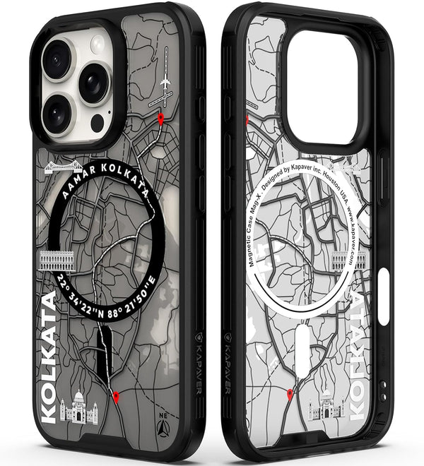 iPhone 16 Pro Back Cover Case | GPS Edition (Kolkata) Mag X - Black