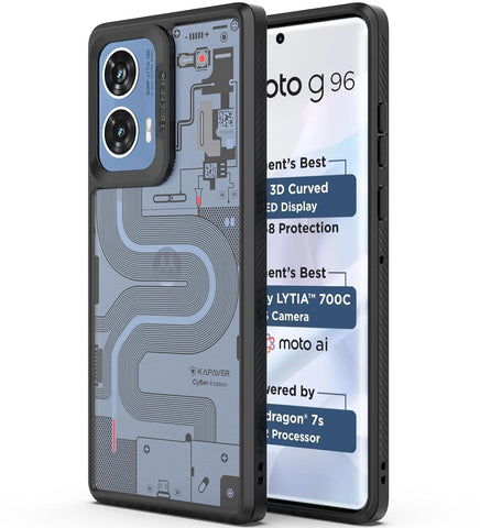 Motorola G96 5G Back Cover Case | Impulse - CyBer-i Edition - Black (01)