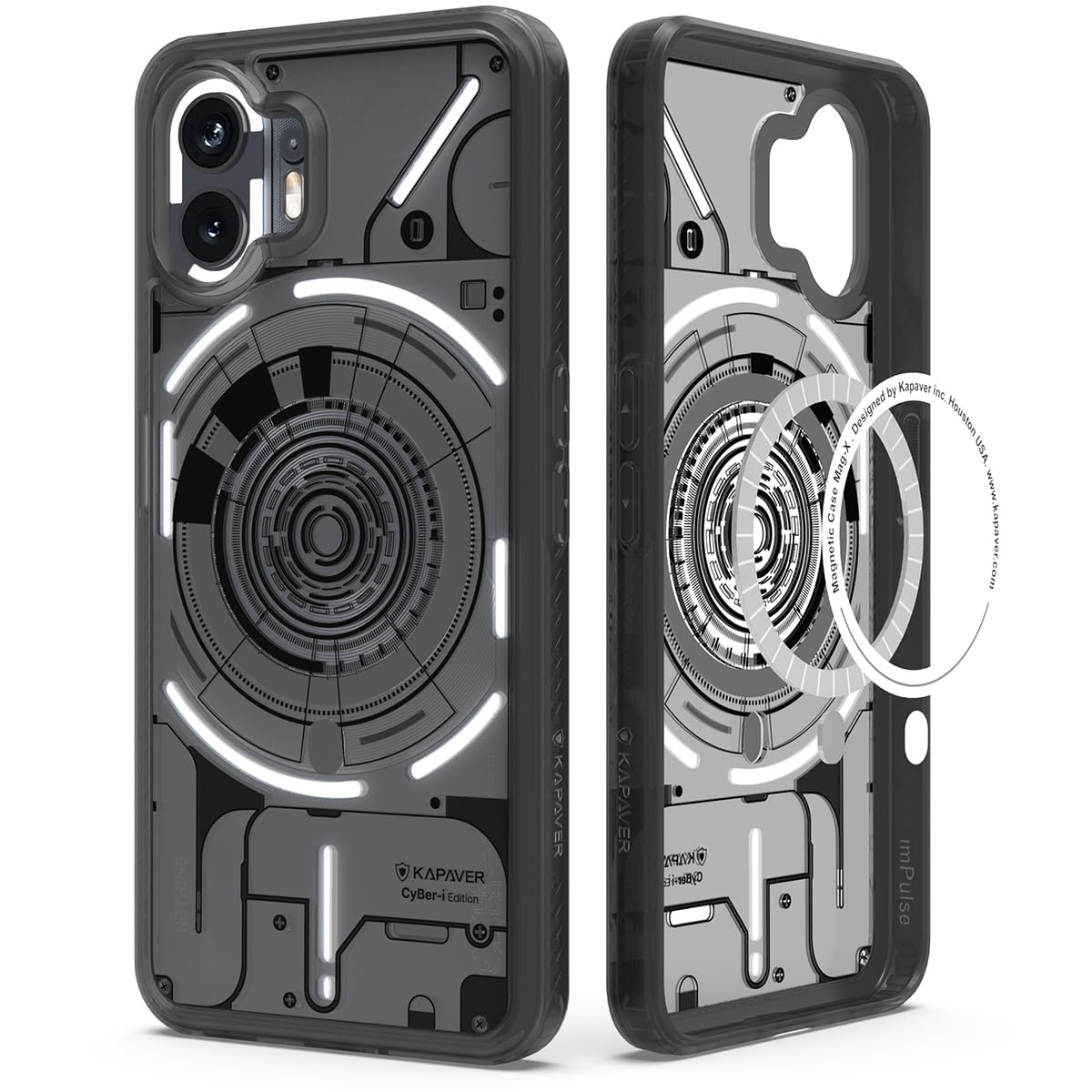 Nothing Phone 2 Back Cover Case | CyBer-i Edition - Mag X Smoke Black (01)