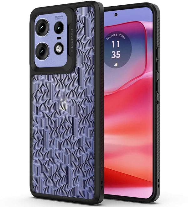Moto Edge 50 Pro  Back Cover Case | Impulse - Black (Stripe Cube)