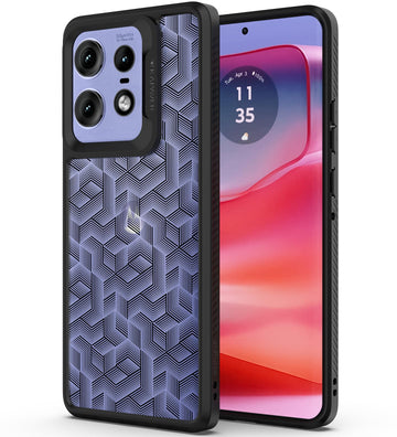 Moto Edge 50 Pro  Back Cover Case | Impulse - Black (Stripe Cube)