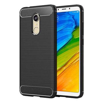 Foso  Carbon Fiber Shock Proof Rugged Armor Case with Metallic Brush Finish for Xiaomi Redmi Note 5(Carbon Fiber Black)