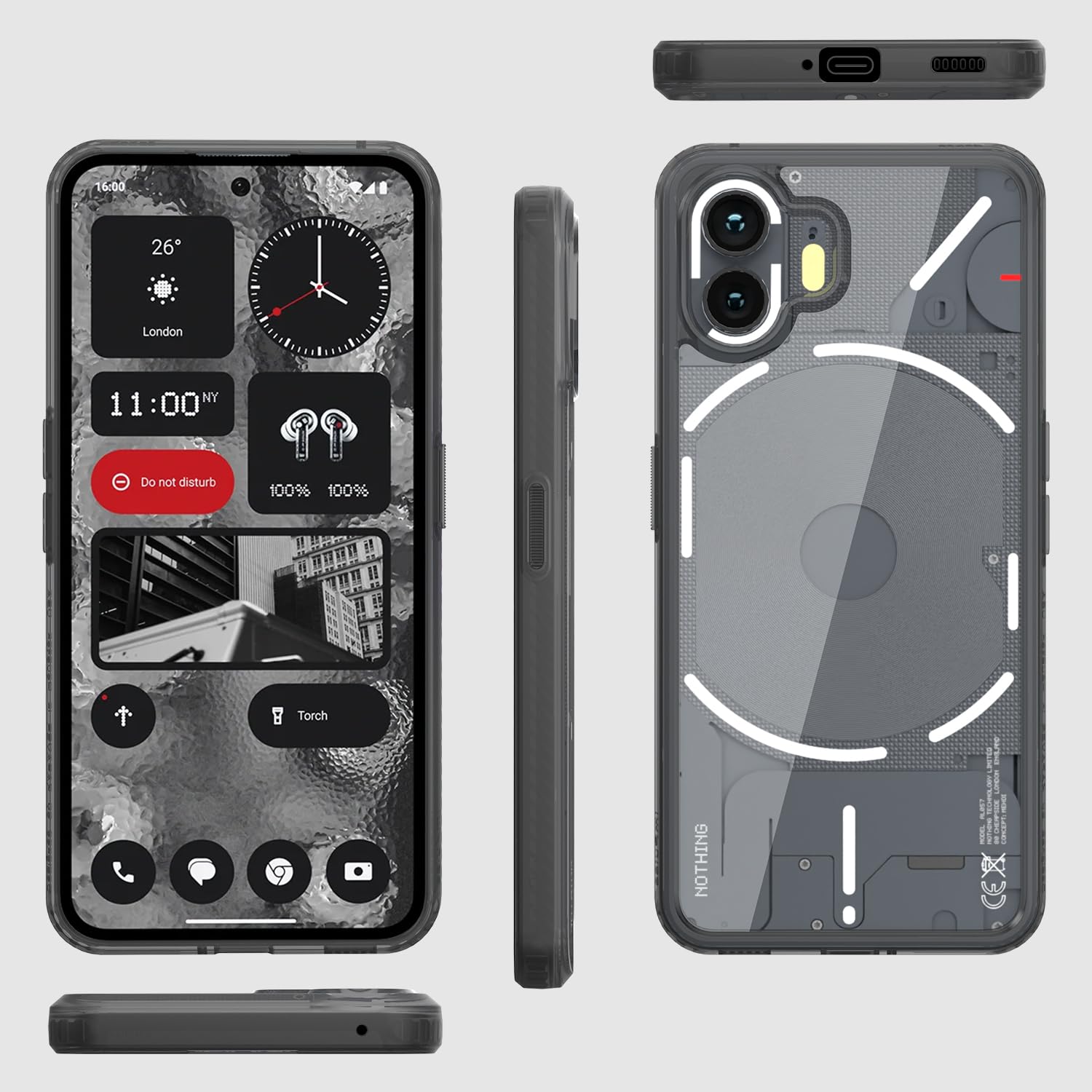 Nothing Phone 1 5G Back Cover Case, Impulse - Moon Gray, KAPAVER