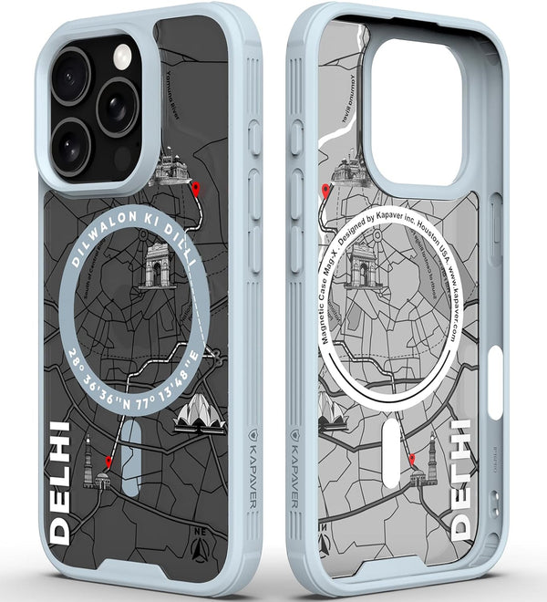 iPhone 16 Pro Back Cover Case | GPS Edition (Delhi) Mag X - Gray