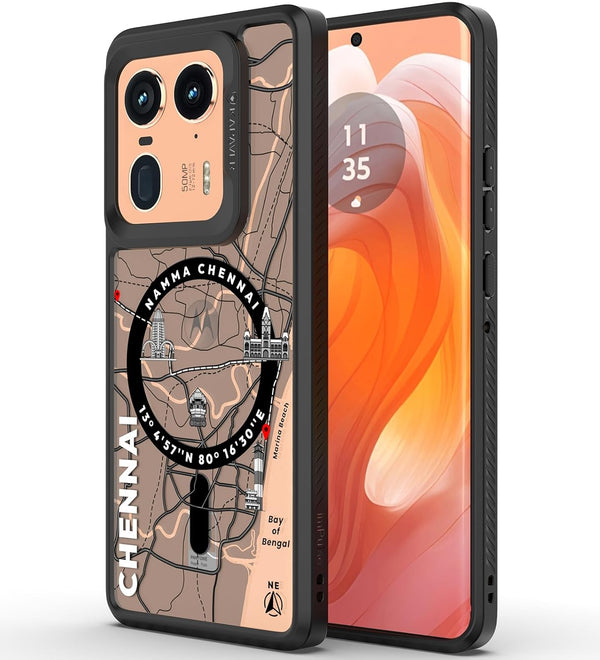 Moto Edge 50 Ultra Back Cover Case | GPS Edition (Namma Chennai) Mag X - Black