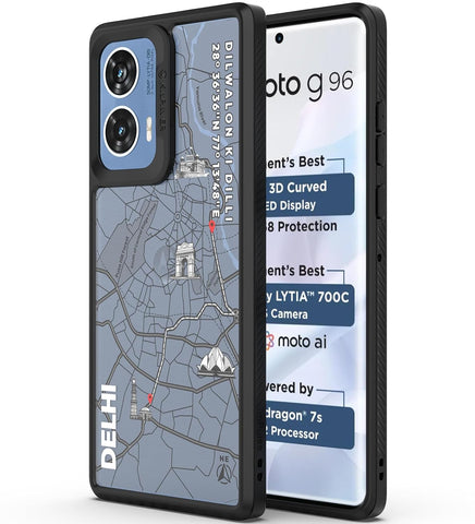 Motorola G96 5G Back Cover Case | GPS Edition (Delhi) Impulse - Black