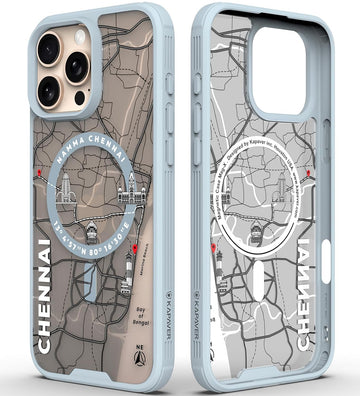 iPhone 16 Pro Max Back Cover Case | GPS Edition (Namma-Chennai) Mag X - Gray