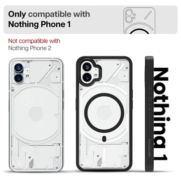 Nothing Phone 1  Back Cover Case With Glass | MagX -  Black Case with Glass