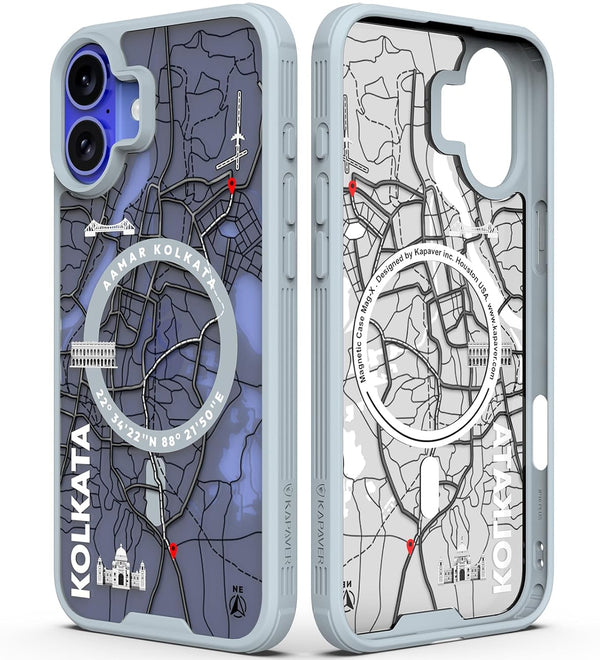 iPhone 16 Plus Back Cover Case | GPS Edition (Kolkata) Mag X - Gray