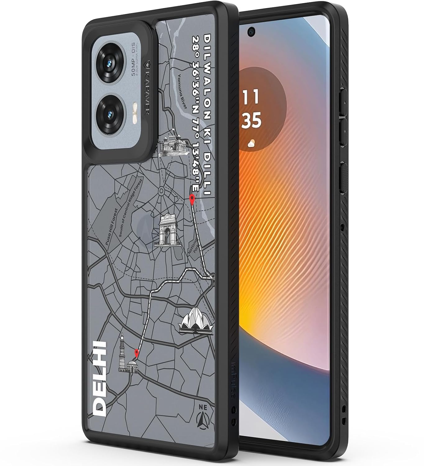 Moto Edge 50 Fusion Back Cover Case | GPS Edition (Delhi) Impulse - Black