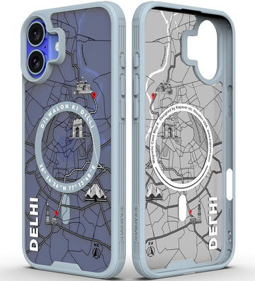 iPhone 16 Plus Back Cover Case | GPS Edition (Delhi) Mag X - Gray